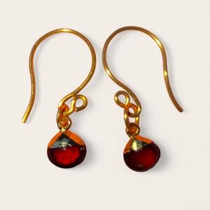 Hessonite Gold Vermeil Glamour Dangles - Handmade Earrings